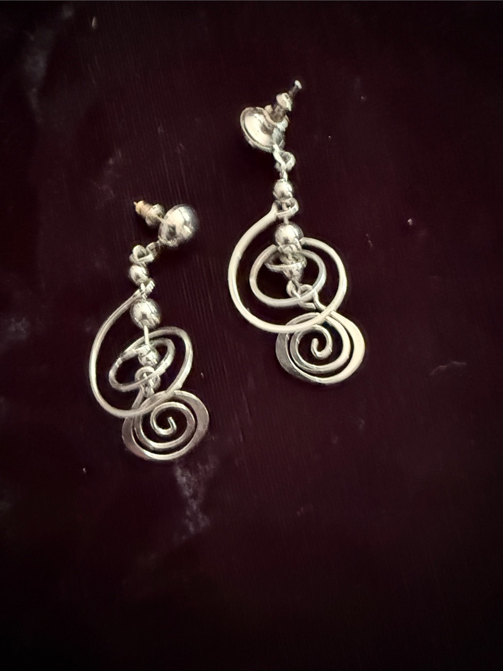 Unbranded Silver Spiral Drop Earrings — Silver